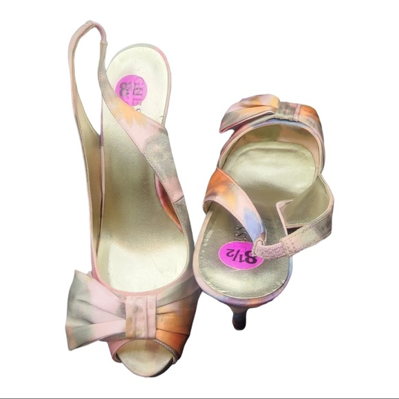 Guess multi colour sling back heels - Picture 2 of 4